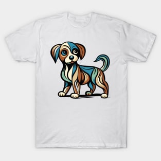 Pop art dog illustration. cubism illustration of a dog T-Shirt